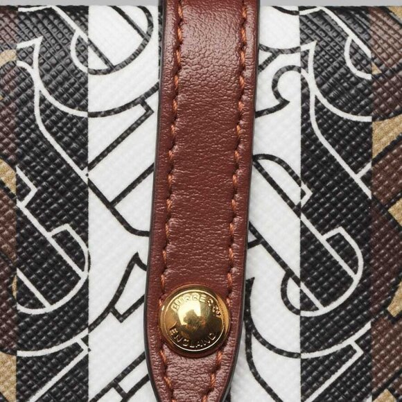 Burberry Brown/Black Monogram Coated Canvas TB Compact Wallet - Picture 5 of 9